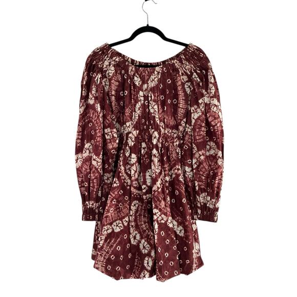 Ulla Johnson Martine Dress In Syrah Shibori Hand-Tied Cotton Mini Size 2 - Picture 3 of 13